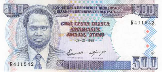 Burundi p37A 500 Francs 1995